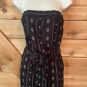 Beceel Strapless Black Jumpsuit with Aztec Design